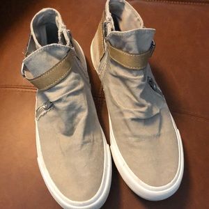 Blowfish Malibu high top buckle canvas sneaker with side zip